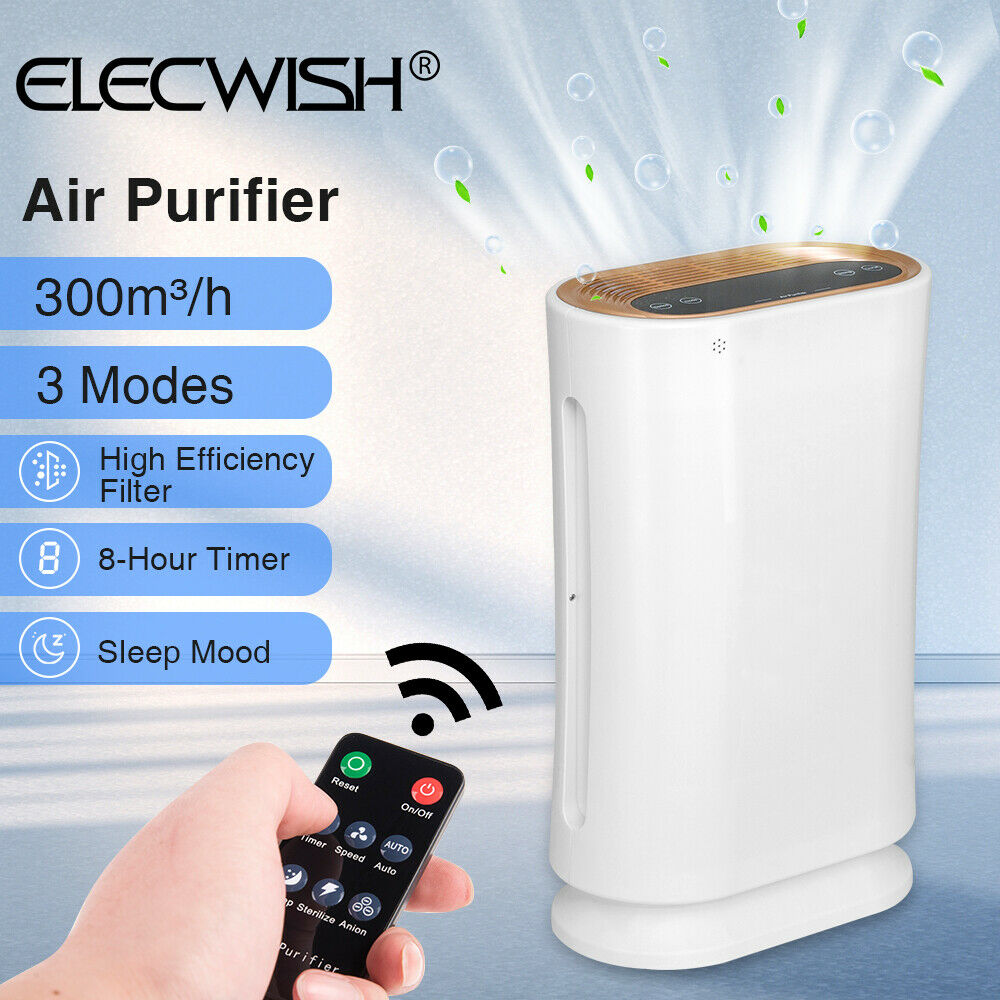 4 in 1 Air Purifier HEPA Filter For Large Room Dust Allergies Smoke Disinfection
