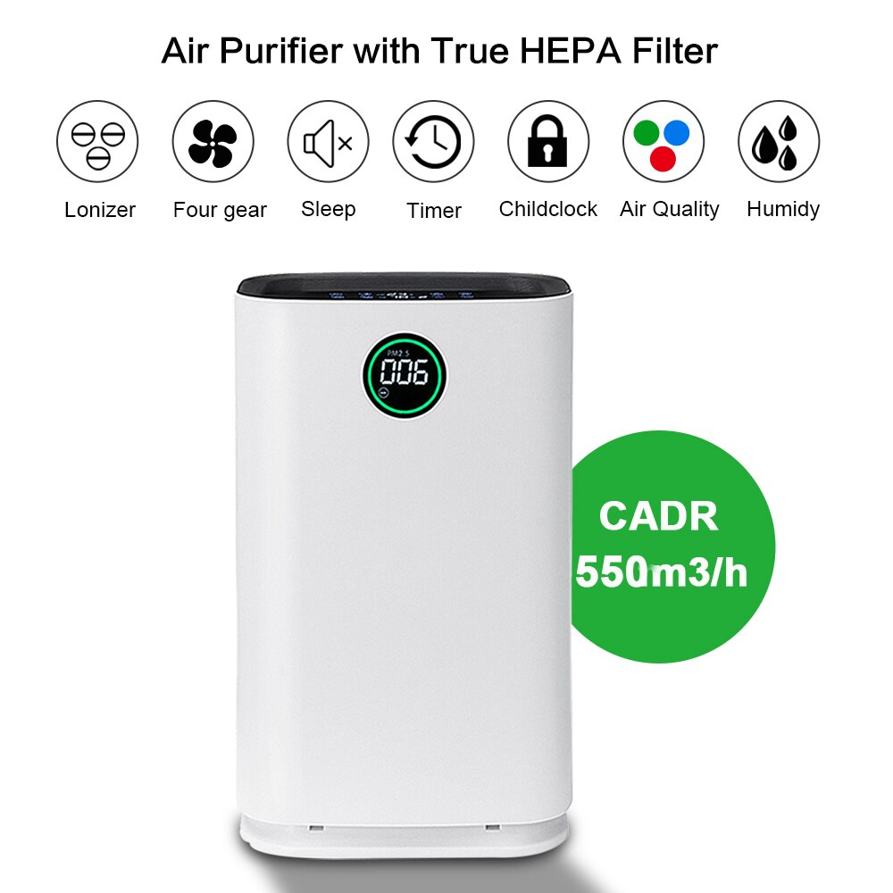 Air Purifier 3h Filter Hepa Oxygen Machine For Home Large Negative Ionizer Activated Carbon Fresh Remove Formaldehyde Dust Anion