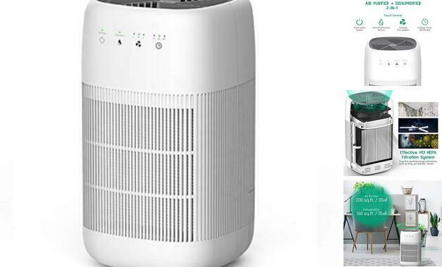 Air Purifier and Dehumidifier in 1, Q10 True HEPA Air Purifier, H13 HEPA White