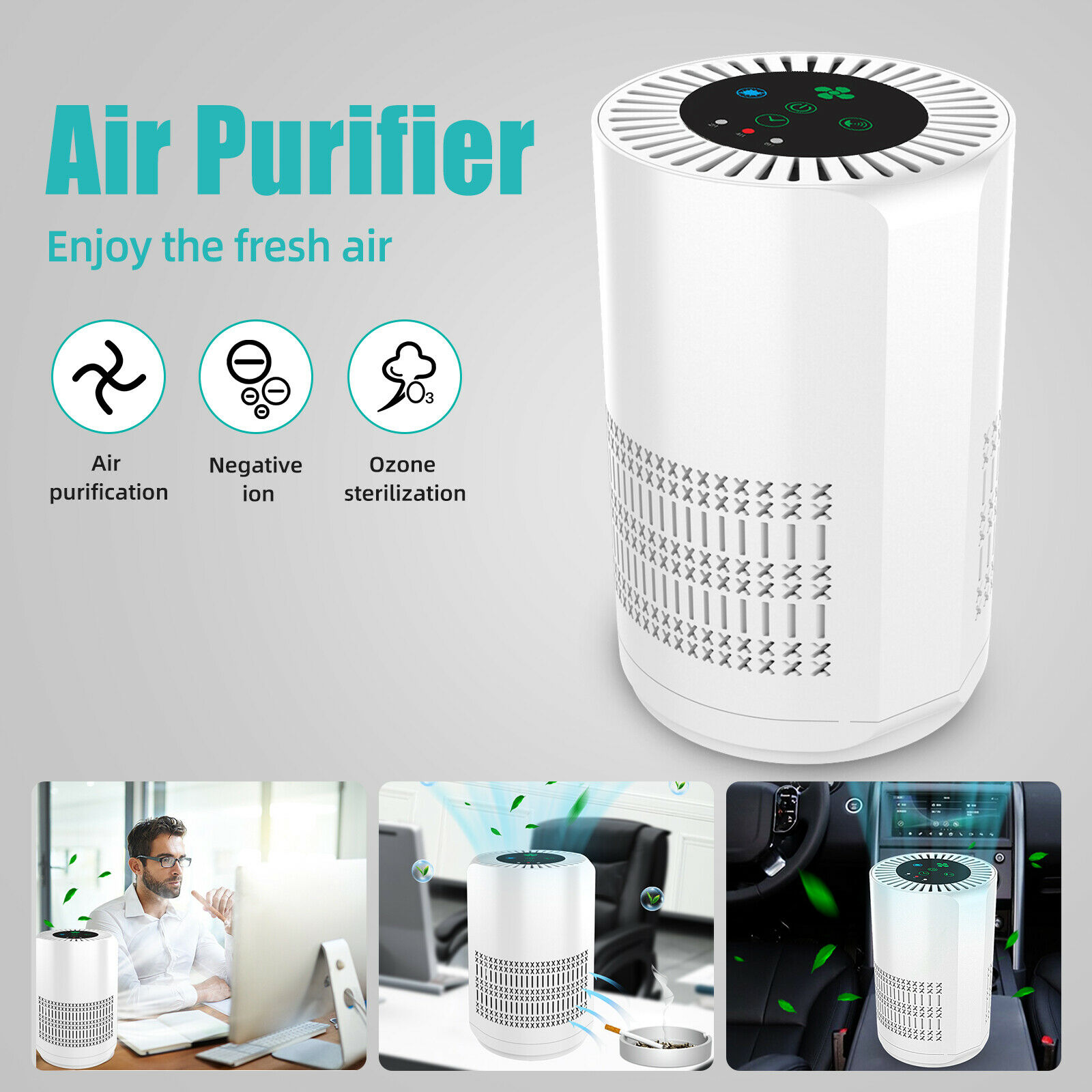 Air Purifier Negative Ion Air Cleaner Allergies and Pets Smoke,Mold,Pollen,Dust