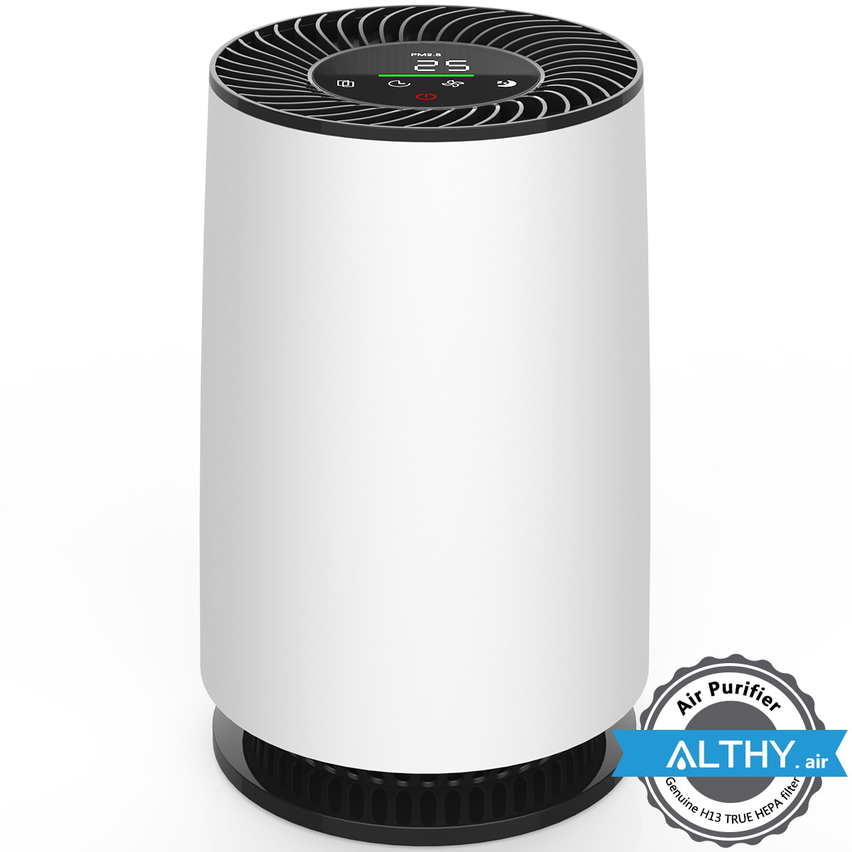 ALTHY A12 Air Purifier Cleaner TRUE HEPA Filter- PM2.5 sensor - Remove Smoke Dust Mold Pollen odor Allergies Home Pets desktop
